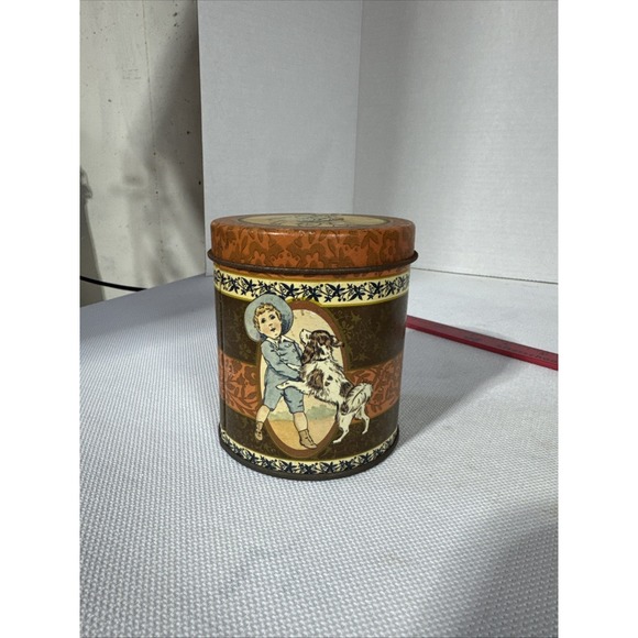 Lovely Vintage Antique Tin Buster Brown Advertisement Victorian‎ Style - Picture 1 of 10